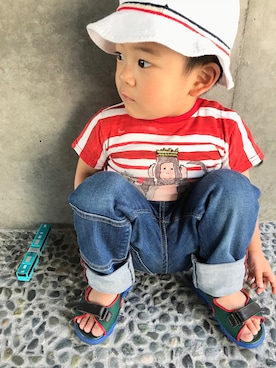 「DOLCE&GABBANA（ドルチェアンドガッバーナ）のアイテム（サンダル）」を使った、A.Y.Hさん（キッズ・74cm）の夏コーディネート
