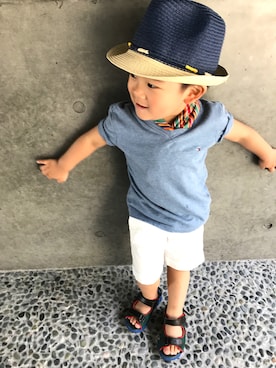 「DOLCE&GABBANA（ドルチェアンドガッバーナ）のアイテム（サンダル）」を使った、A.Y.Hさん（キッズ・74cm）の夏コーディネート