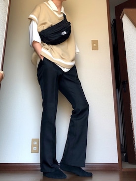 「BASQUE magenta（バスクマゼンタ）のアイテム（ベスト）」を使った、sさん（メンズ・173cm）の春コーディネート