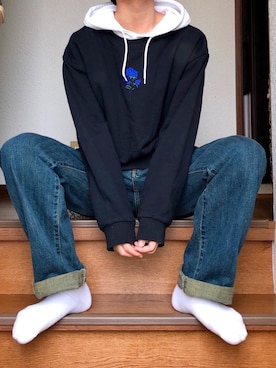 「ADRER（アドラー）のADRER バラシシュウビッグスウェット（スウェット）」を使った、sさん（メンズ・173cm）の秋コーディネート