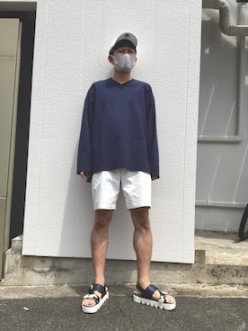 「LENO（リノ）のアイテム（トップス）」を使った、T.H.さん（メンズ・172cm）の夏コーディネート