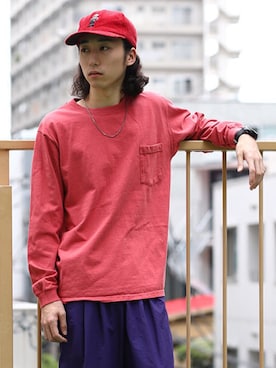 「撮影」｜「アイテム（帽子）」を使った、Hayato Sakamotoさん（メンズ・177cm）の秋コーディネート