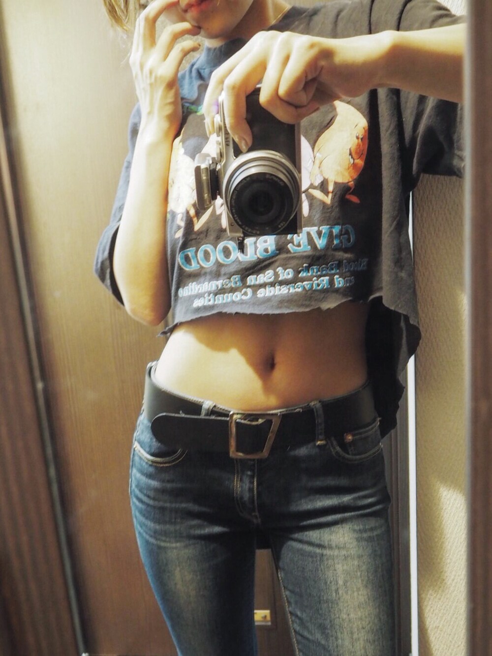 enne..さんの「【X-girl Jean】CROPPED SKINNY 5POCKET JEAN WASH（X-girl）」を使ったコーディネート