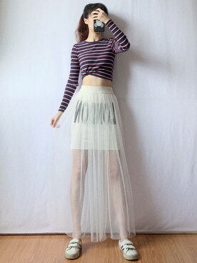 「eight sixty（エイト・シックスティ）のアイテム」を使った、蔡小猫さん（レディース・158cm）の夏コーディネート