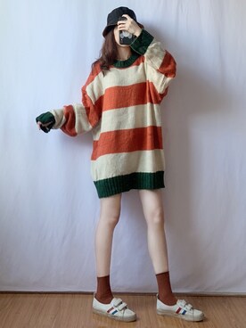 「日系极简」｜「アイテム（その他トップス）」を使った、蔡小猫さん（レディース・158cm）の夏コーディネート