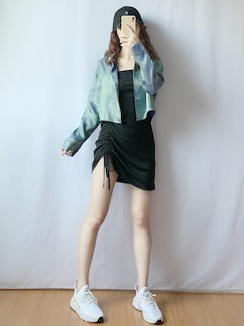 「盐系风格」｜「アイテム（ワンピース/ドレス）」を使った、蔡小猫さん（レディース・158cm）の夏コーディネート