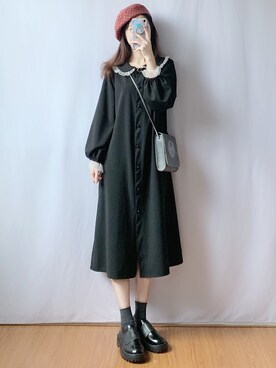 「通勤穿搭」｜「アイテム（ワンピース）」を使った、蔡小猫さん（レディース・158cm）の夏コーディネート
