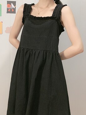 「通勤穿搭」｜「アイテム（ワンピース/ドレス）」を使った、蔡小猫さん（レディース・158cm）の春コーディネート