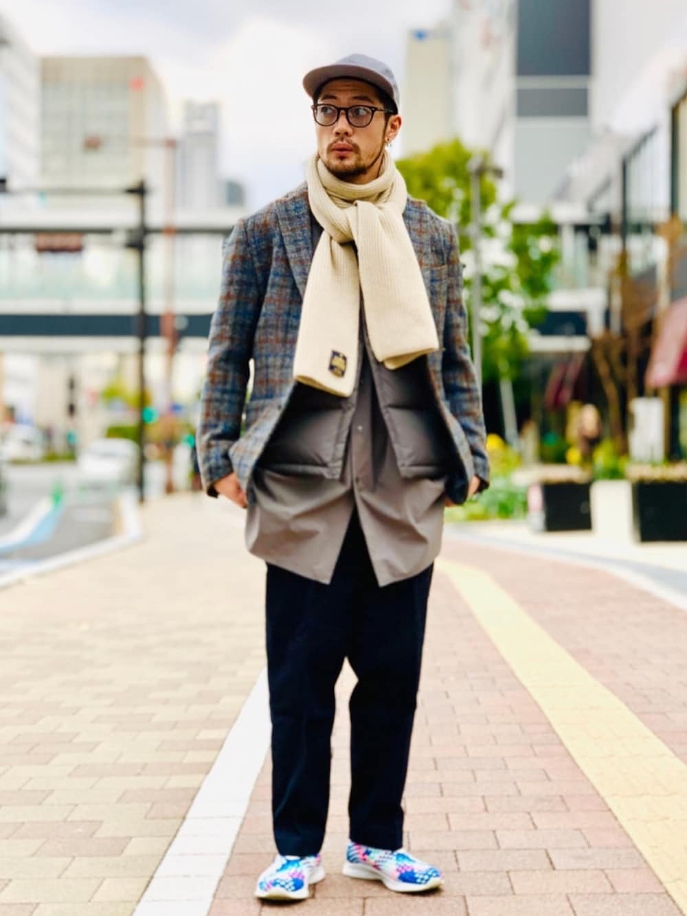 アーバンリサーチ ハリスツイード チェックコート メンズLサイズ 2025