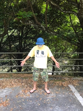 「BRIXTON（ブリクストン）のアイテム（パンツ）」を使った、hayapeeさん（メンズ・171cm）の夏コーディネート