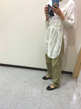 「ロールアップ」｜「アイテム（バレエシューズ）」を使った、R..yoさん（レディース・151cm）の冬コーディネート