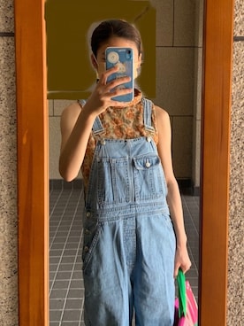 「ノースリーブニット」｜「アイテム（オールインワン・サロペット）」を使った、R..yoさん（レディース・151cm）の春コーディネート