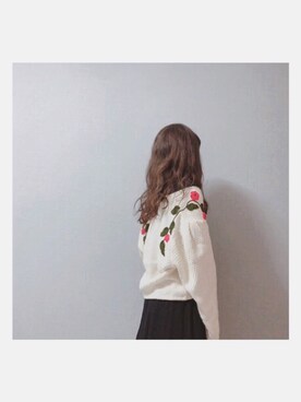 「usedのアイテム（ニット/セーター、ベージュ系）」を使った、hikariさん（レディース・151cm）の秋コーディネート