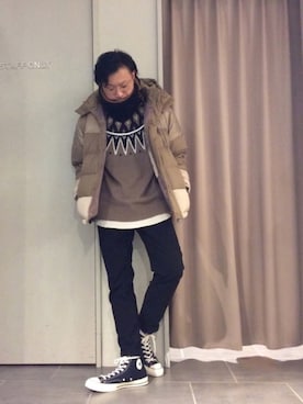 「THE SHOP TK （ザ ショップ ティーケー ）のアイテム（ダウンジャケット/コート）」を使った、tackeさん（メンズ・175cm）の冬コーディネート