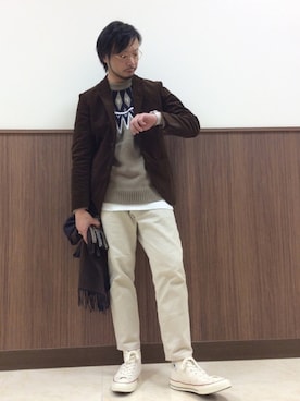 「アイテム（手袋）」を使った、tackeさん（メンズ・175cm）の冬コーディネート