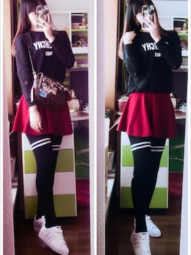 「GIVENCHY（ジバンシイ）のアイテム（パーカー）」を使った、韩小绿さん（レディース・172cm）の春コーディネート