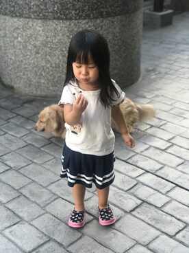 「no brand（ノーブランド）のアイテム（その他トップス）」を使った、fishandlingさん（キッズ・90cm）の夏コーディネート