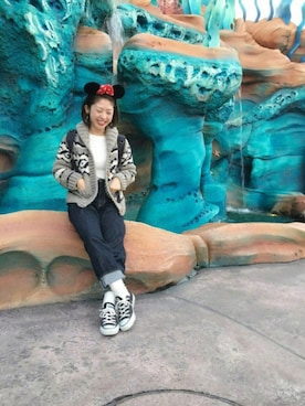 「カウチンセーター」｜「アイテム（アクセサリー）」を使った、pixyon*さん（レディース・153cm）の秋コーディネート