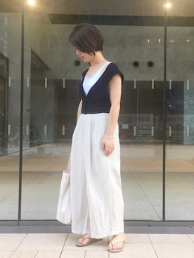 「ベスト」｜「アイテム（ビーチサンダル）」を使った、pixyon*さん（レディース・153cm）の夏コーディネート