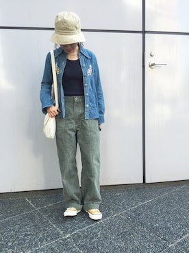 「HERFEE（ハーフィー）のアイテム」を使った、つなしまあゆみさん（レディース・153cm）の春コーディネート