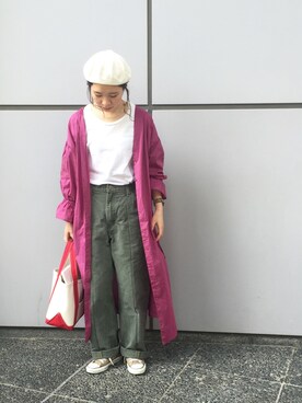 「HERFEE（ハーフィー）のアイテム」を使った、つなしまあゆみさん（レディース・153cm）の春コーディネート