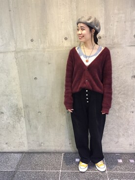 「MY（マイ）のアイテム（パンツ）」を使った、つなしまあゆみさん（レディース・153cm）の秋コーディネート