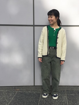 「HERFEE（ハーフィー）のアイテム」を使った、つなしまあゆみさん（レディース・153cm）の冬コーディネート