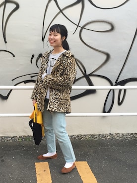 「A.P.C.（アーペーセー）のballerine porselli 17AC（バレエシューズ）」を使った、つなしまあゆみさん（レディース・153cm）の冬コーディネート