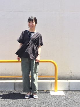 「HERFEE（ハーフィー）のアイテム」を使った、つなしまあゆみさん（レディース・153cm）の春コーディネート