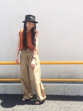 「CHEVRE（シェーブル）のアイテム」を使った、つなしまあゆみさん（レディース・153cm）の春コーディネート