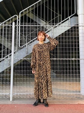 「SUPERTHANKS」｜「アイテム（ワンピース）」を使った、つなしまあゆみさん（レディース・153cm）の春コーディネート
