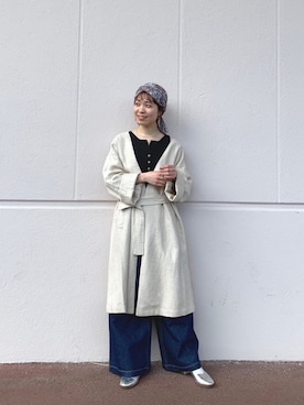 「シルバーシューズ」｜「アイテム（その他アウター）」を使った、つなしまあゆみさん（レディース・153cm）の春コーディネート