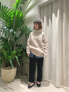 「WISLOM（ウィズロム）のアイテム」を使った、つなしまあゆみさん（レディース・153cm）の冬コーディネート