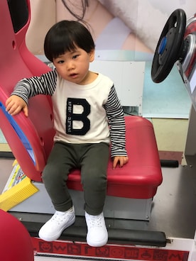 「KP BOY（ケーピーボーイ）のアイテム」を使った、SOICHIROさん（キッズ・90cm）の春コーディネート