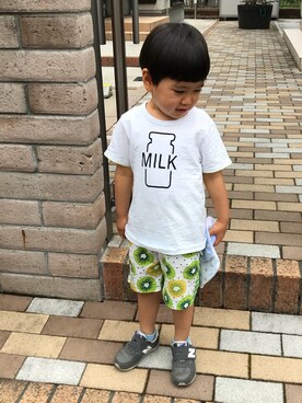 「RAGMART（ラグマート）のアイテム（パンツ）」を使った、SOICHIROさん（キッズ・90cm）の夏コーディネート