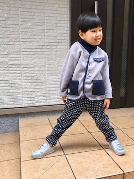 「RAGMART（ラグマート）のアイテム（パンツ）」を使った、SOICHIROさん（キッズ・100cm）の冬コーディネート