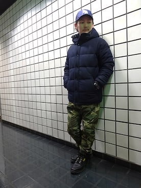 「 キャップ」｜ブラックストアさん（メンズ・162cm）の冬コーディネート