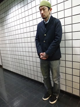 「Lafayette（ラファイエット）のアイテム（テーラードジャケット）」を使った、ブラックストアさん（メンズ・177cm）の冬コーディネート