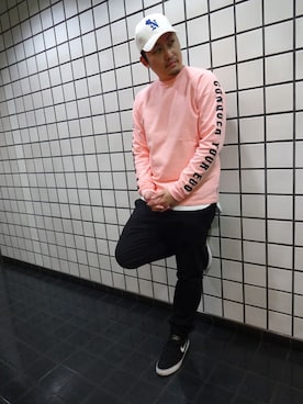 「L/S TEE」｜ブラックストアさん（メンズ・180cm）の冬コーディネート