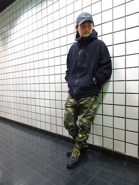 「 キャップ」｜ブラックストアさん（メンズ・162cm）の冬コーディネート