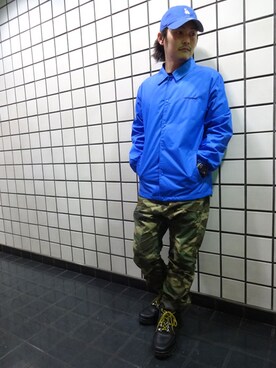 「cassettepunch.（カセットパンチ）のアイテム（ジャケット/アウター）」を使った、ブラックストアさん（メンズ・162cm）の春コーディネート