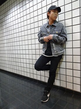 NINE RULAZ LINEのデニムジャケットを使った人気ファッション 