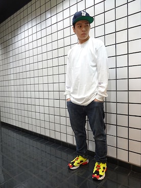 「L/S TEE」｜ブラックストアさん（メンズ・165cm）の夏コーディネート