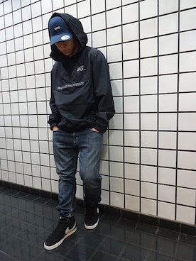 「Back Channel（バックチャンネル）のアイテム（カバーオール）」を使った、ブラックストアさん（メンズ・165cm）の秋コーディネート