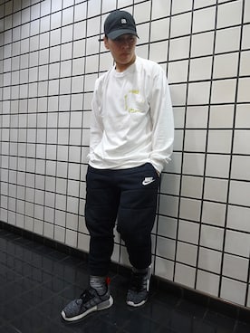 「L/S TEE」｜ブラックストアさん（メンズ・165cm）の秋コーディネート