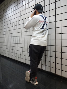 「L/S TEE」｜ブラックストアさん（メンズ・165cm）の秋コーディネート
