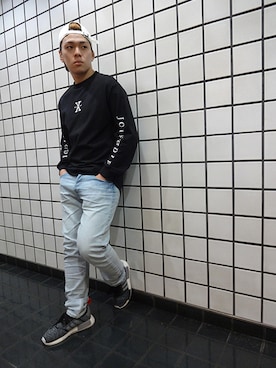 「L/S TEE」｜ブラックストアさん（メンズ・165cm）の秋コーディネート