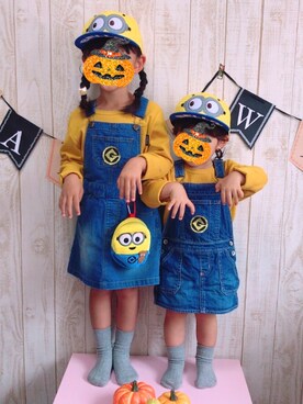 「wearhalloween2017」｜「アイテム（ジャンパースカート）」を使った、＊sora＊さん（キッズ・100cm）の秋コーディネート