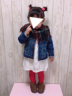 「babygap」｜「アイテム（デニムジャケット）」を使った、＊sora＊さん（キッズ・80cm）の秋コーディネート