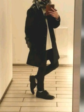 「フォロバ」｜「アイテム（チェスターコート）」を使った、シンさん（メンズ・171cm）の冬コーディネート